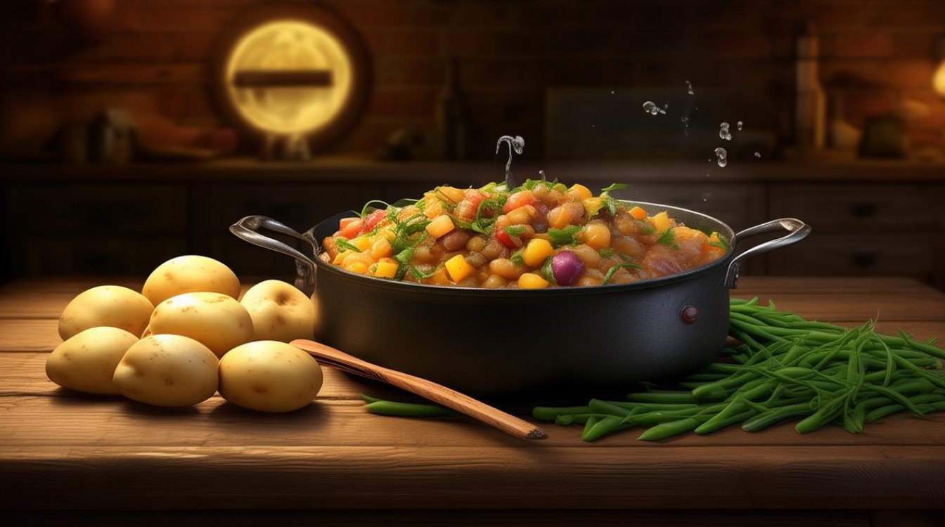 土豆炖豆角炖茄子