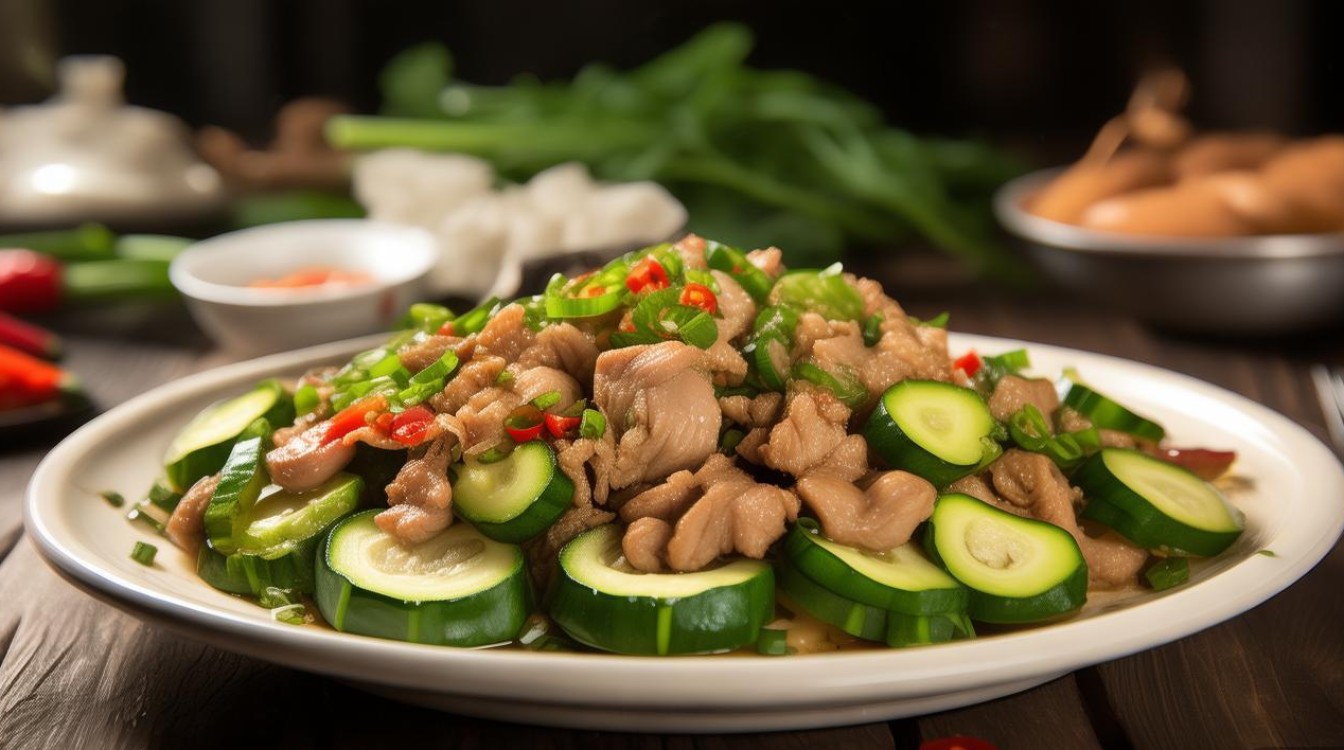 家常丝瓜炒肉片